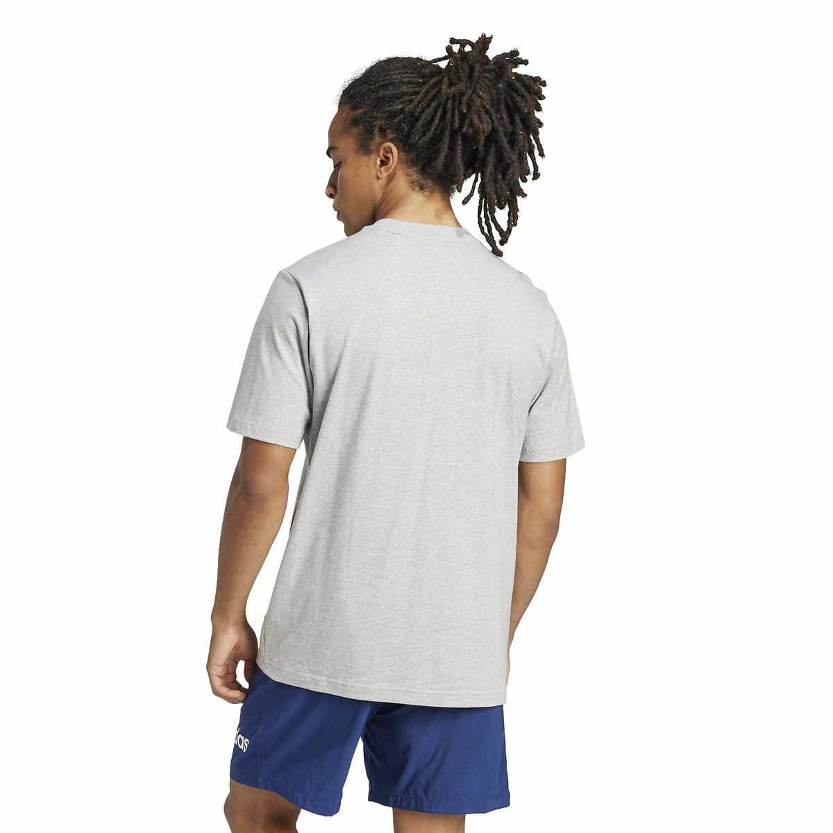 T-shirt manches courtes Essentiel Linear logo gris chiné, ADIDAS SPORTSWEAR