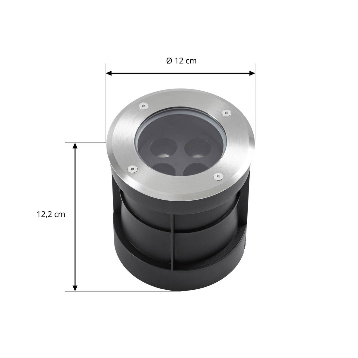 Spots encastrables dans le sol en inoxLED nickel, transparent, ARCCHIO