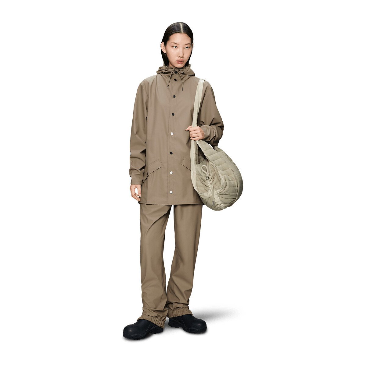 Giacca con cappuccio impermeabile unisex, JACKET beige, RAINS