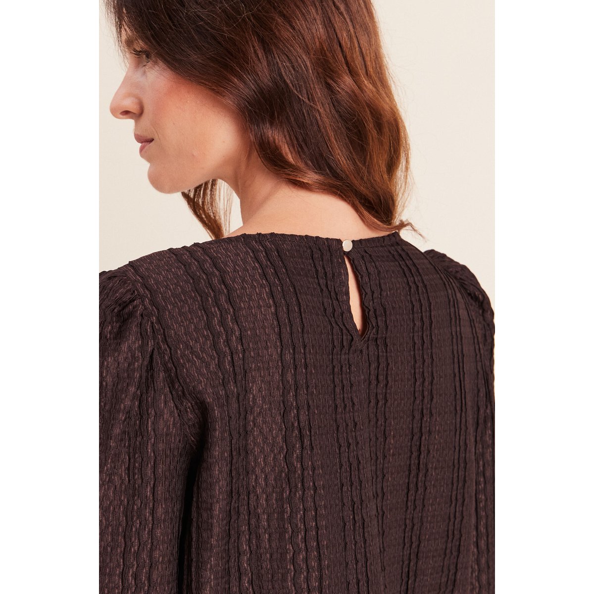 Blouse manches longues marron foncé, BREAL
