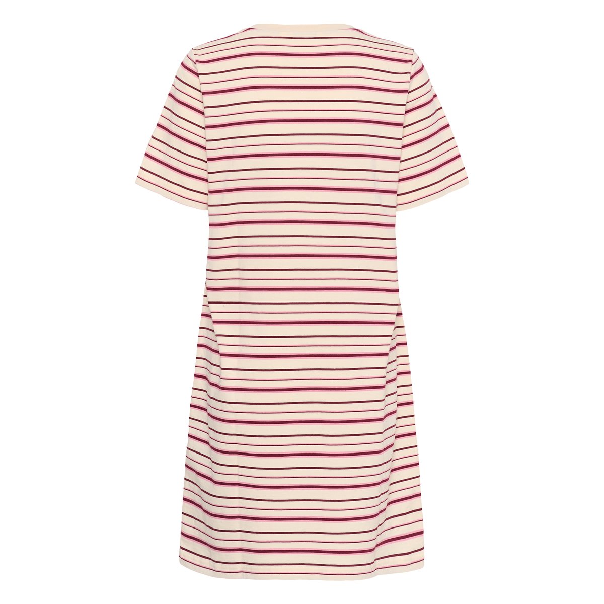 Robe blanc white stripe w pink/bordeaux, CREAM