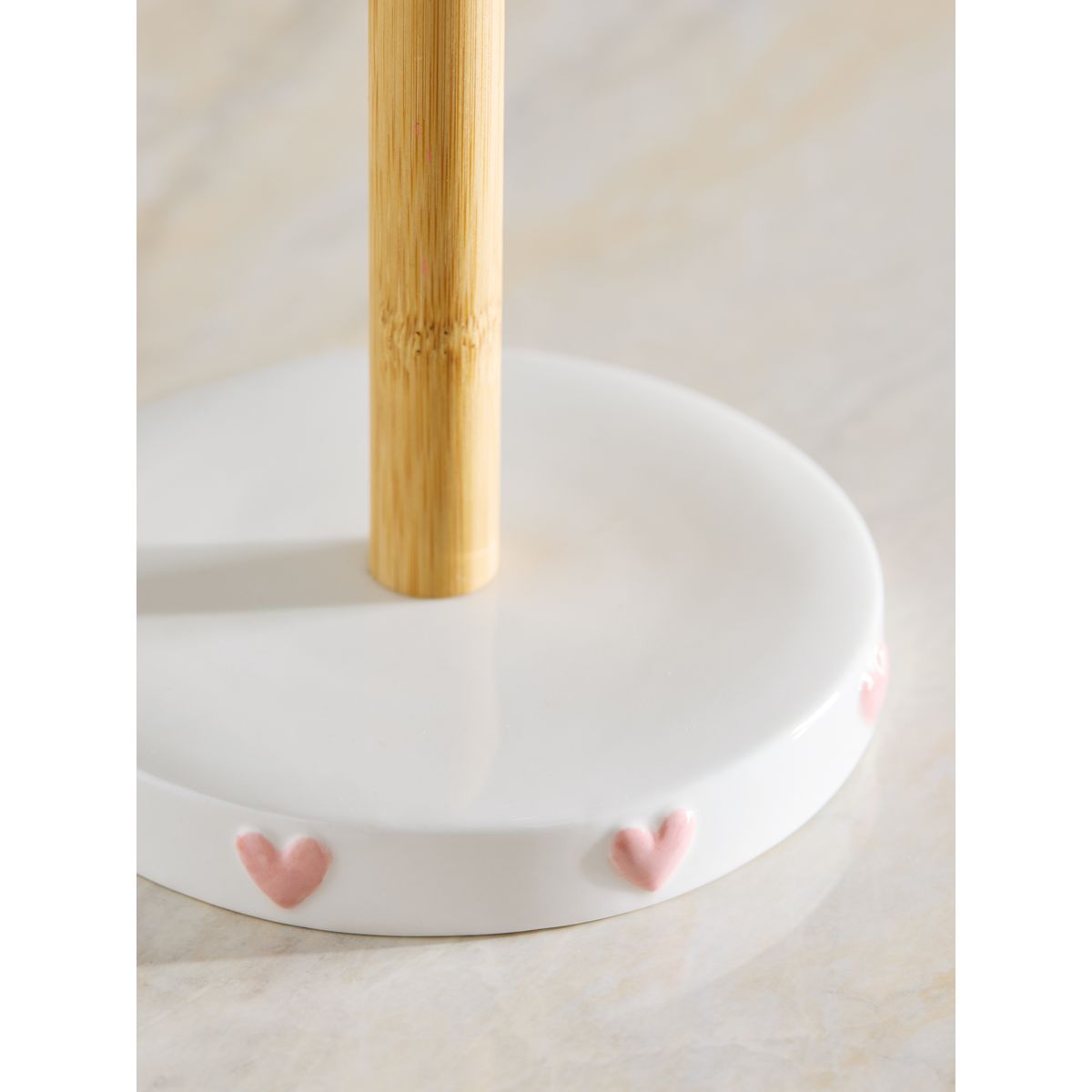 Porte essuie-tout en céramique cœur rose, NEXT