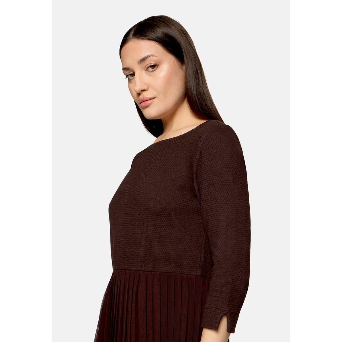 Robe plissée à manches 3/4 light maroon, BETTY BARCLAY