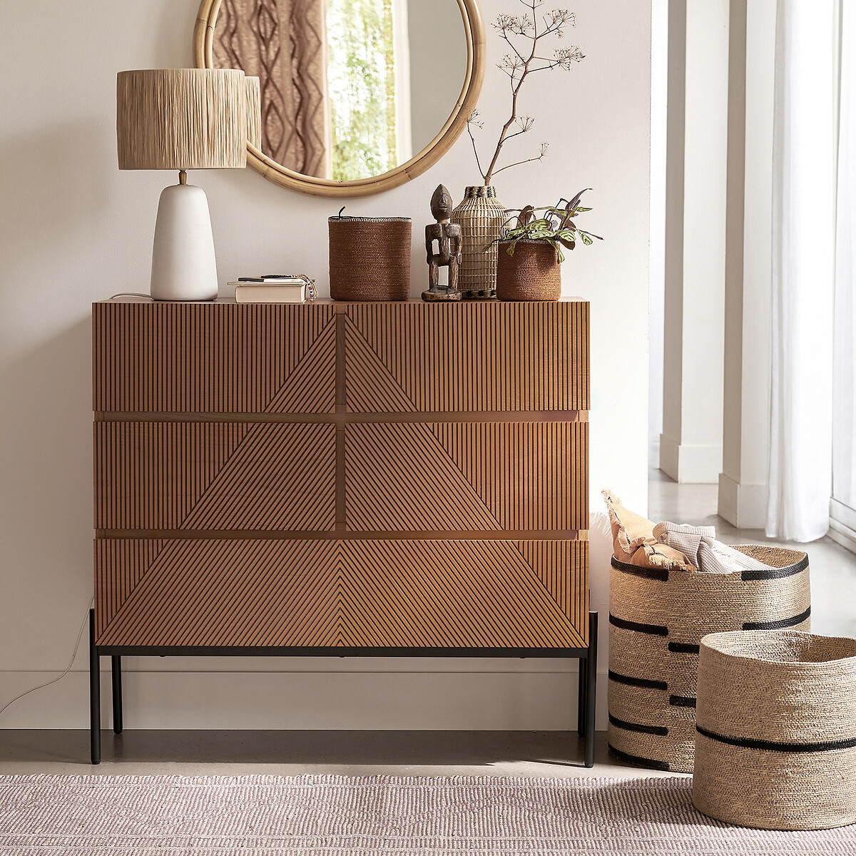 Commode 5 tiroirs Lodge coloris noyer, LA REDOUTE INTERIEURS