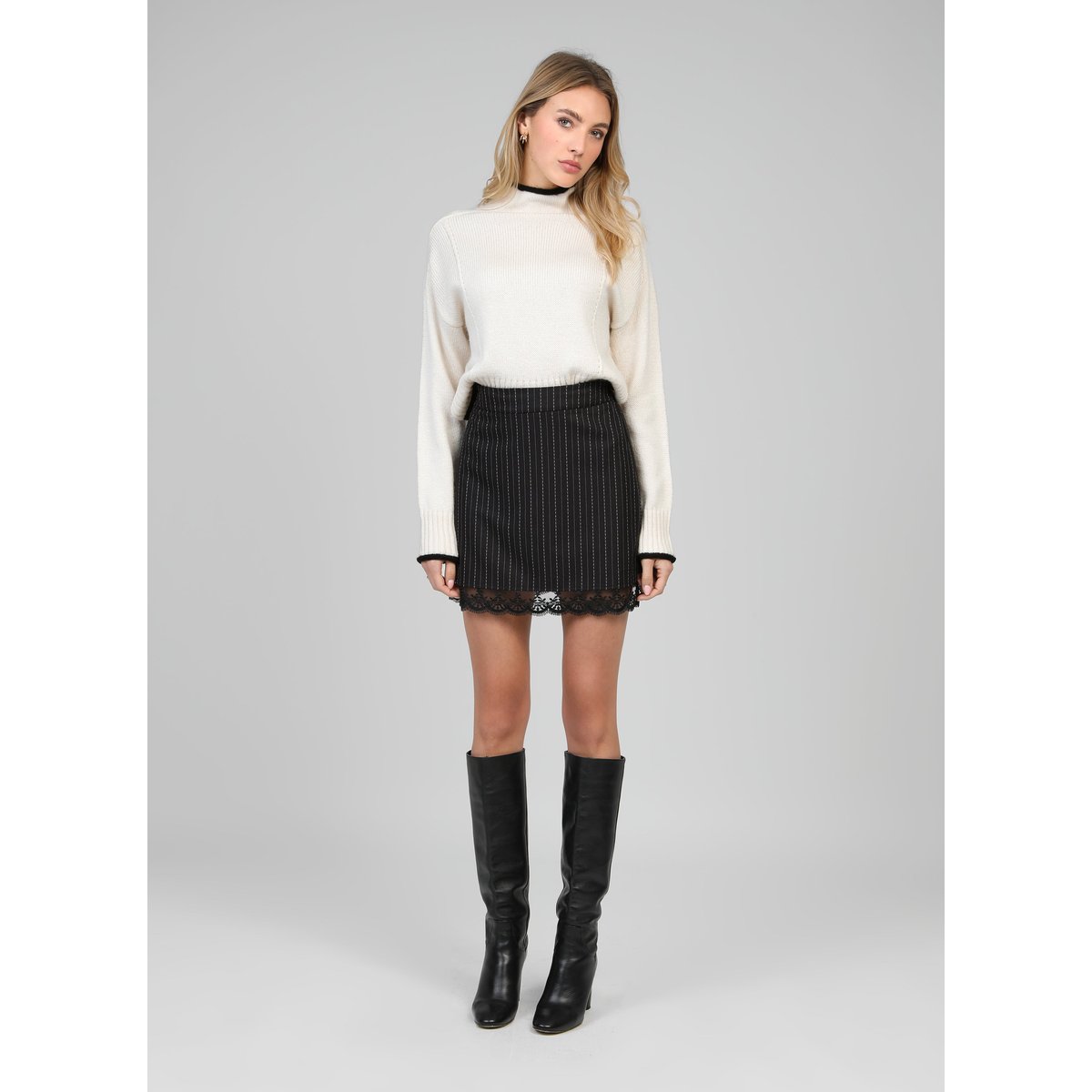 Jupe Courte JOHNA noir, AN'GE