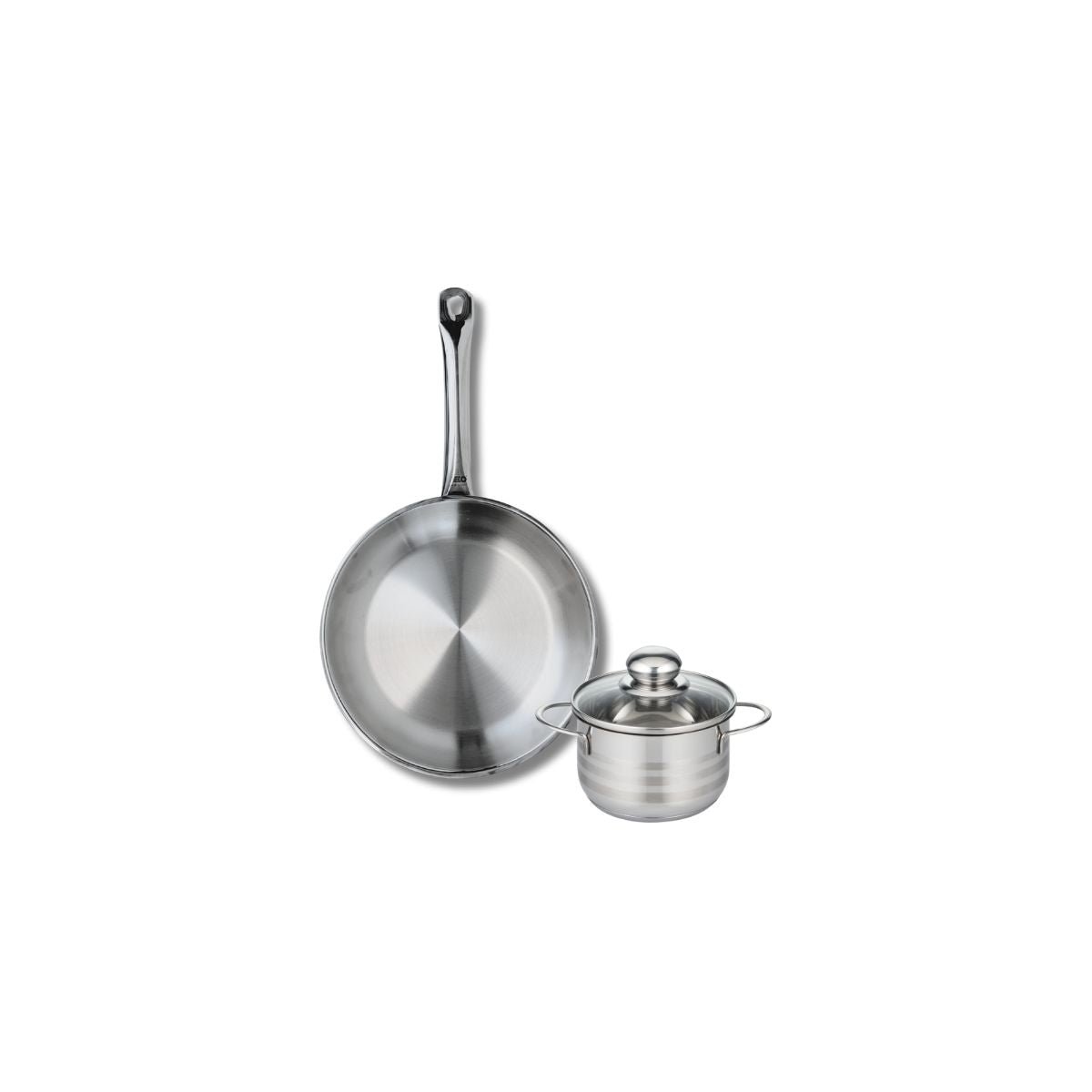 Batterie de cuisine 1 poêle 24cm + 1 faitout 12cm PROFI BRILLANT gris, ELO