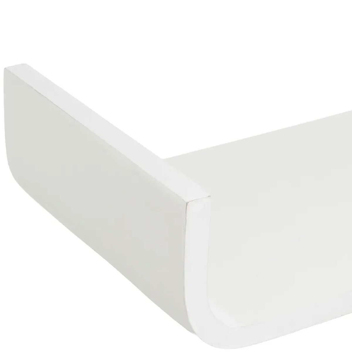 Étagère murale courbée bois blanc 60x20x10cm blanc, WADIGA