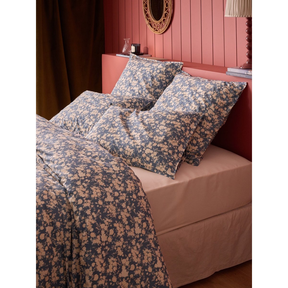 Taie d'oreiller percale de coton "Lisbeth" bleu, CYRILLUS