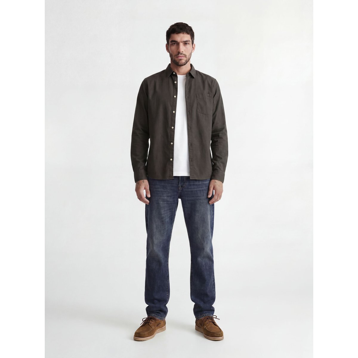 Chemise À Boutons grise - peat 1, JACK & JONES