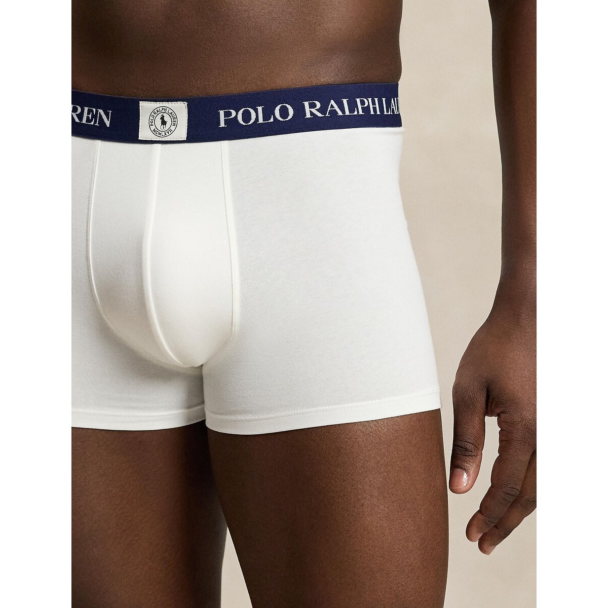 Lot de 3 slips-boxers classiques en coton stretch marine + blanc + marine, POLO RALPH LAUREN