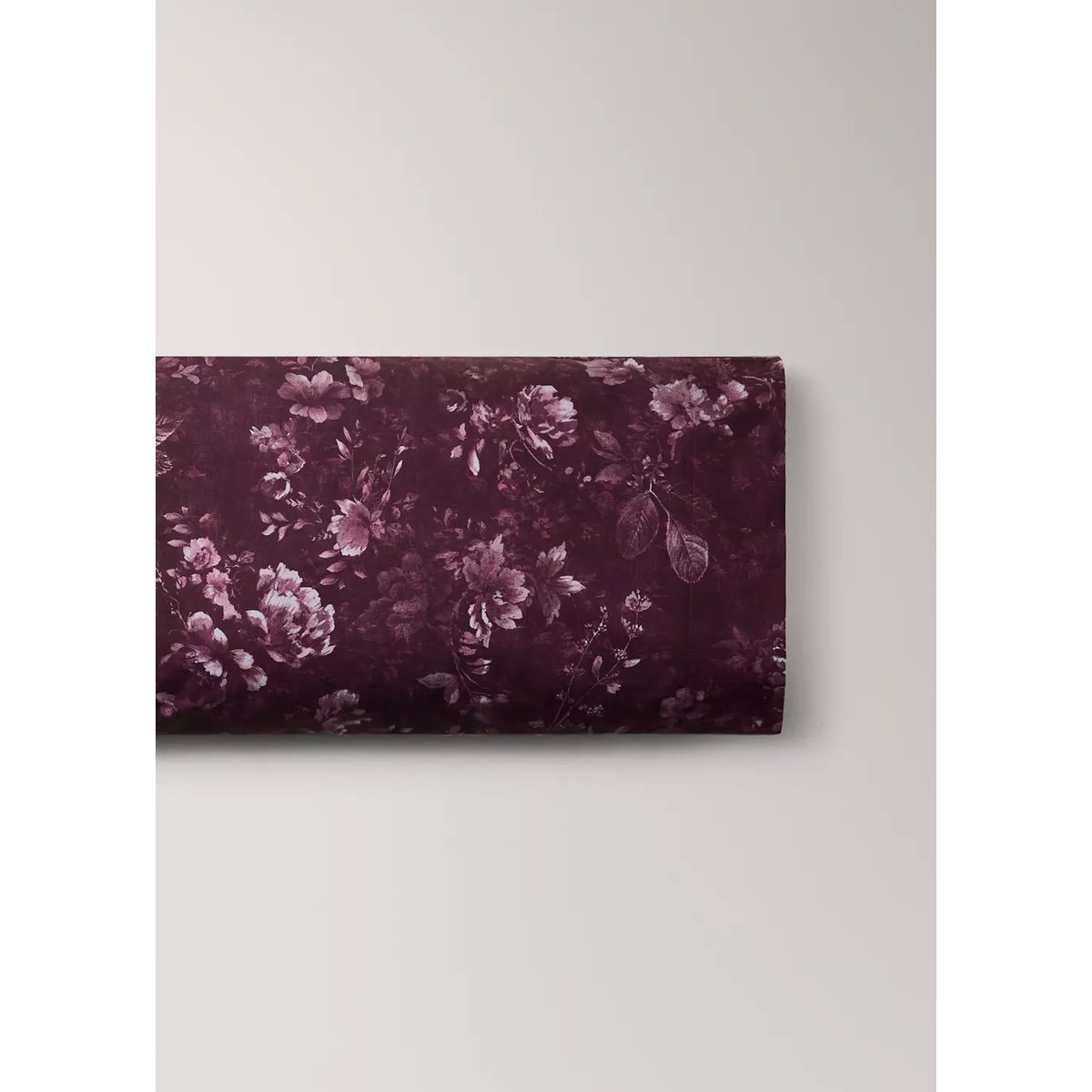 Taie d’oreiller 100 % coton floral 45x110 cm lie de vin, MANGO HOME