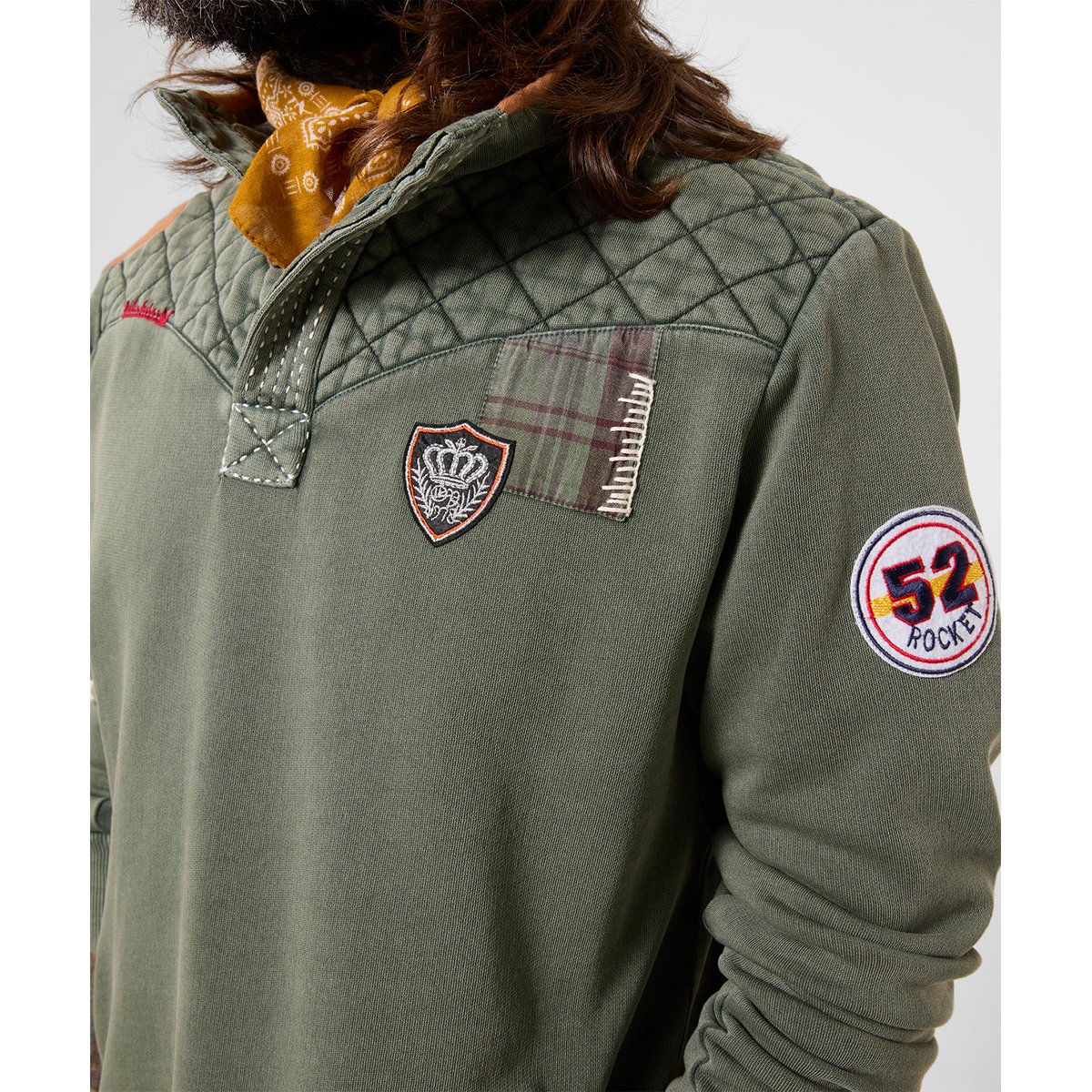 Sweat Col Cheminée à Écussons Personnalisé vert, JOE BROWNS