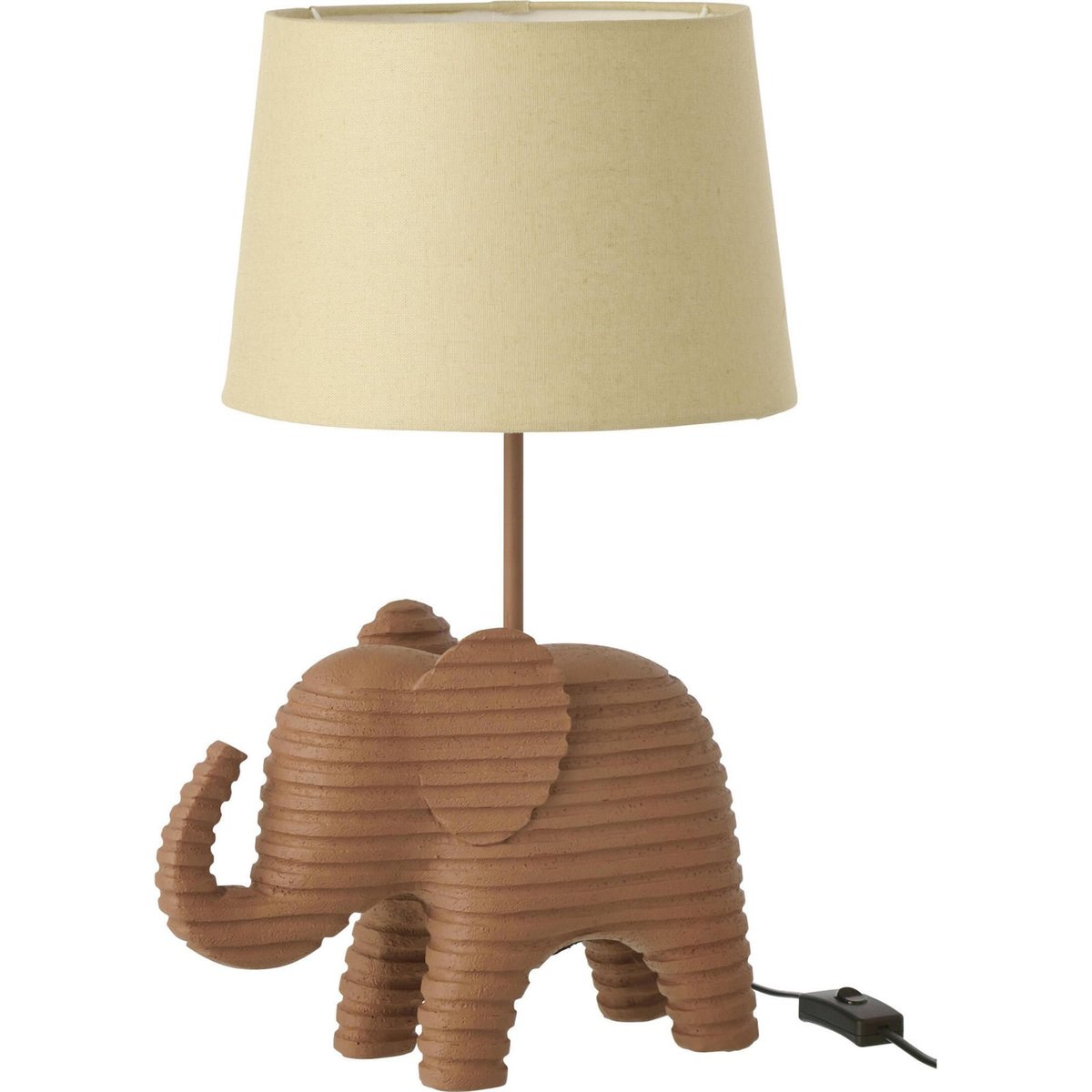 Lampe de table éléphant en résine marron et beige, RECOLLECTION