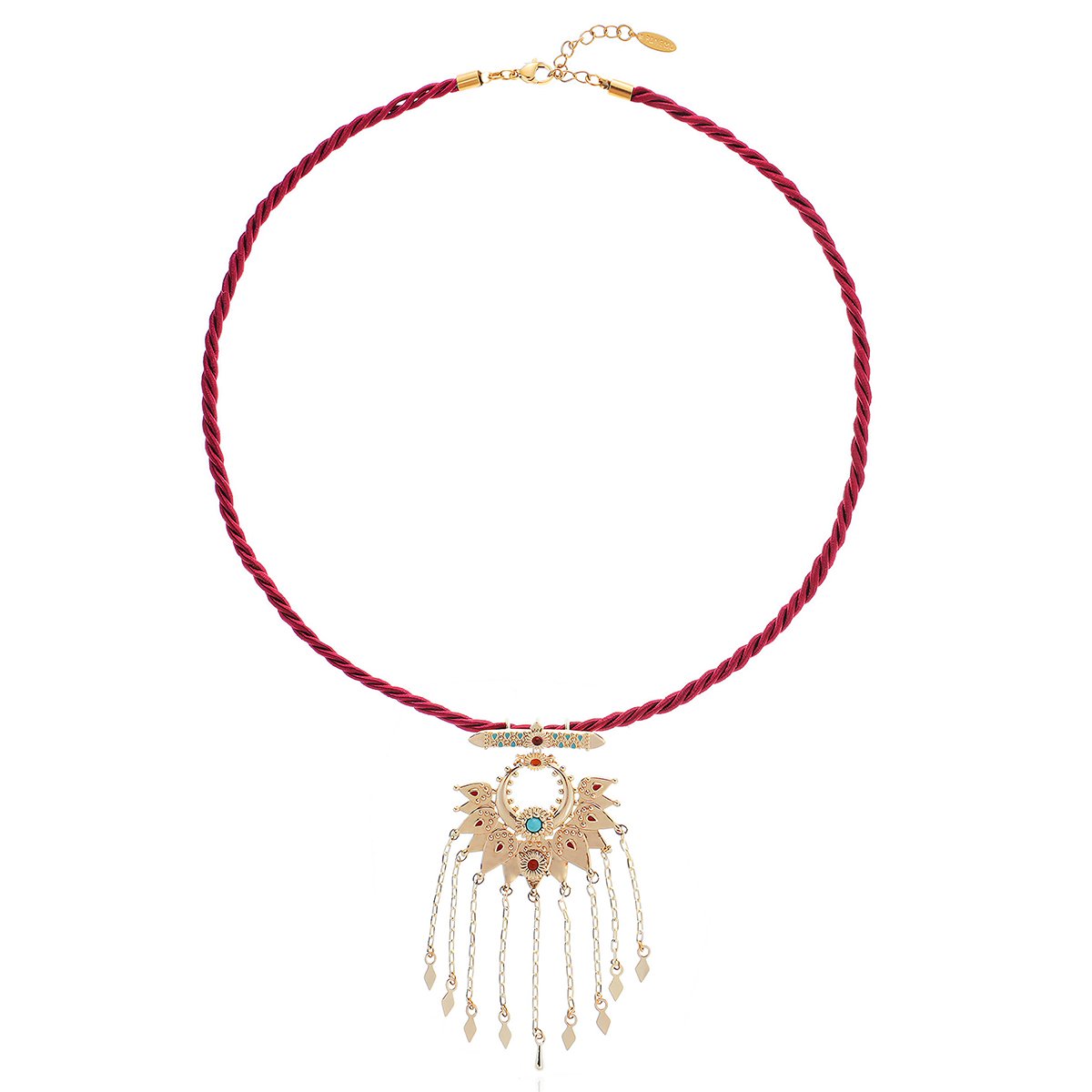 Collier cordon avec pendentif couronne ZALANA grenat, HIPANEMA