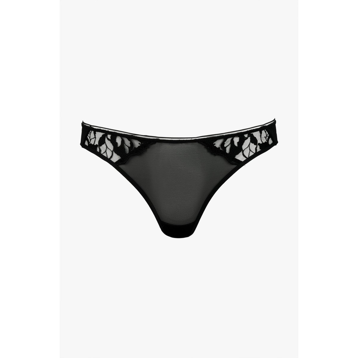 Tanga en broderie SIN noir, MAISON LEJABY