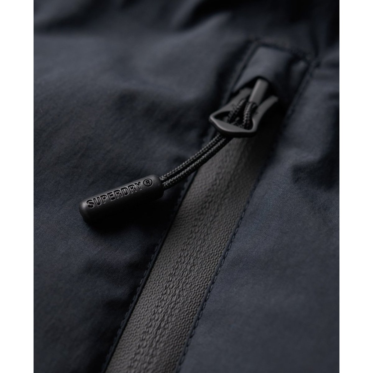 Doudoune droite à capuche bleu marine éclipse, SUPERDRY