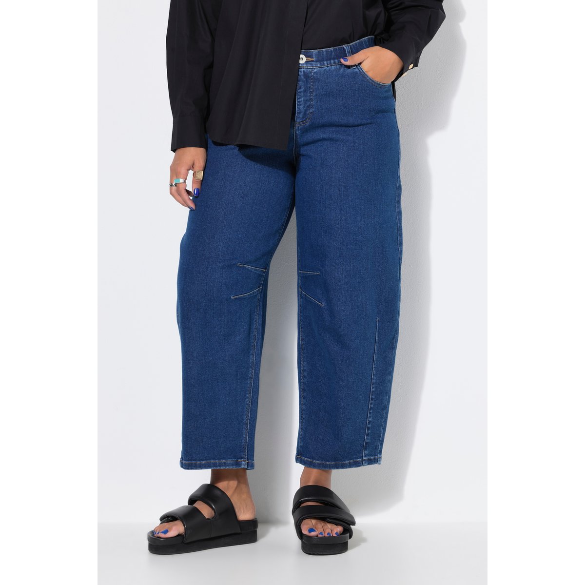 Jean Barrel 5 poches, jambe Wide Ballon bleu jean, STUDIO UNTOLD