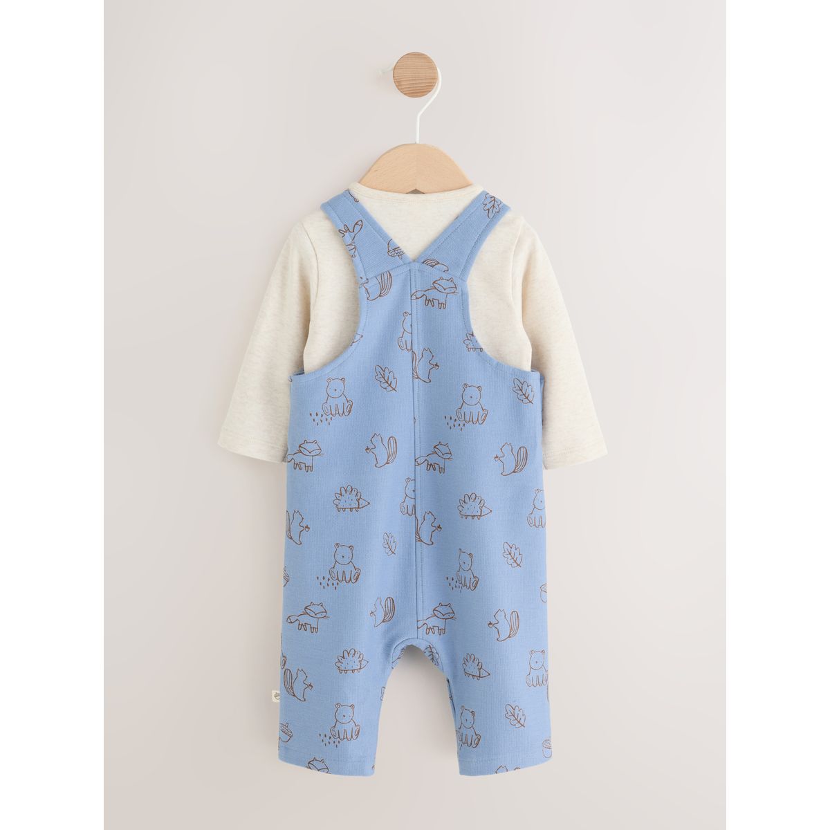 Ensemble bébé body et salopette en jersey caractère linéaire bleu, NEXT
