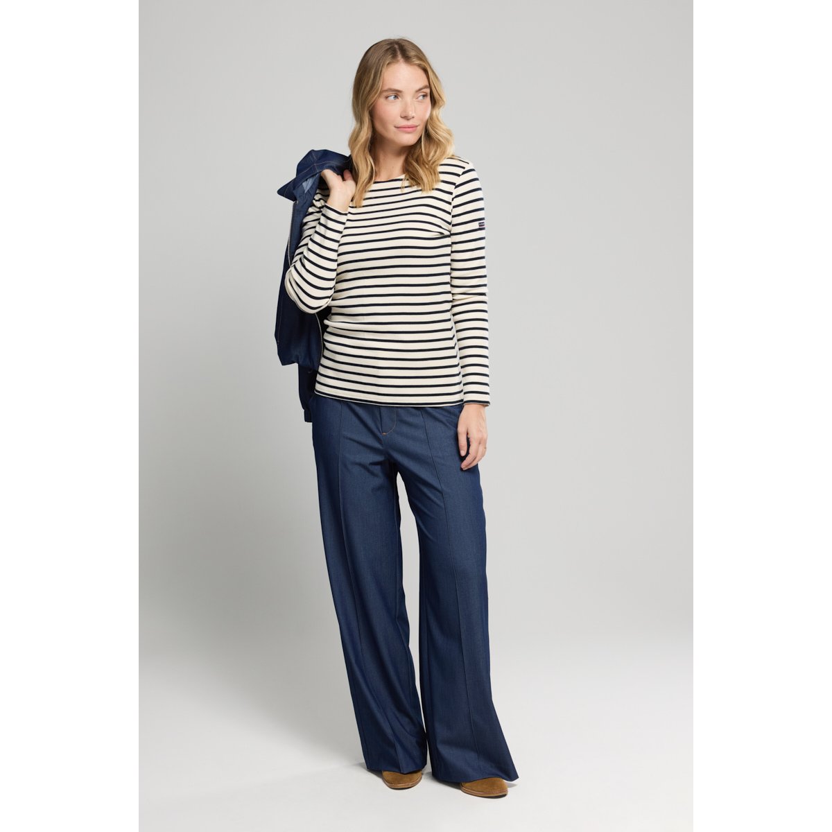Marinière en coton épais LESCONIL nature/rich navy, ARMOR-LUX