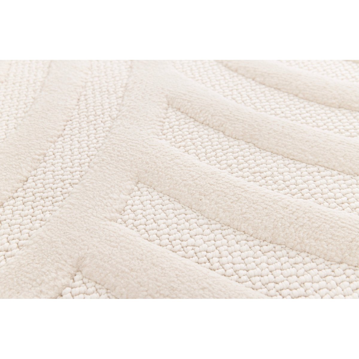 Tapis doux à effet tridimensionnel tons neutres TRIANON beige sable, AFK LIVING