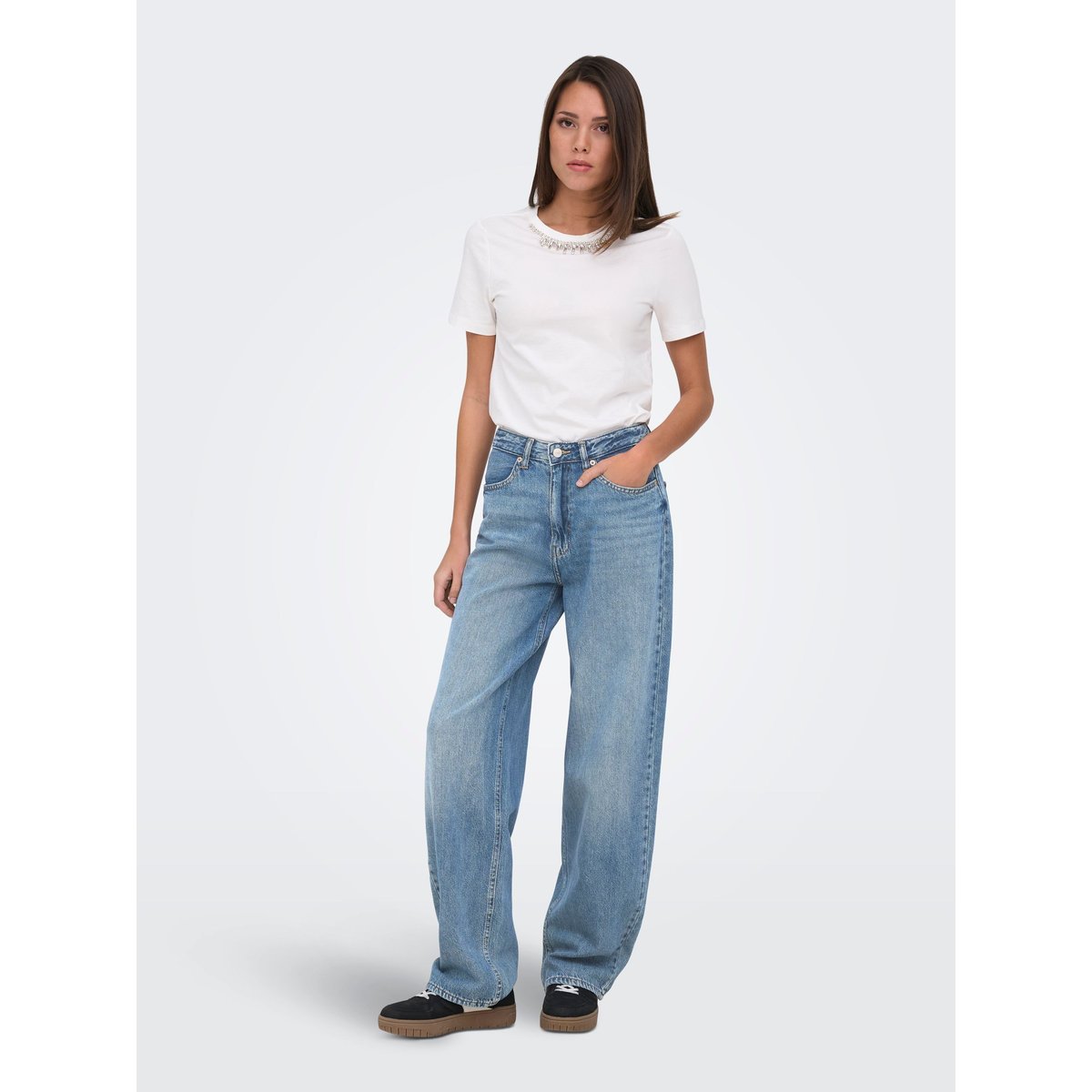 Jean Coupe Droite medium blue denim, ONLY