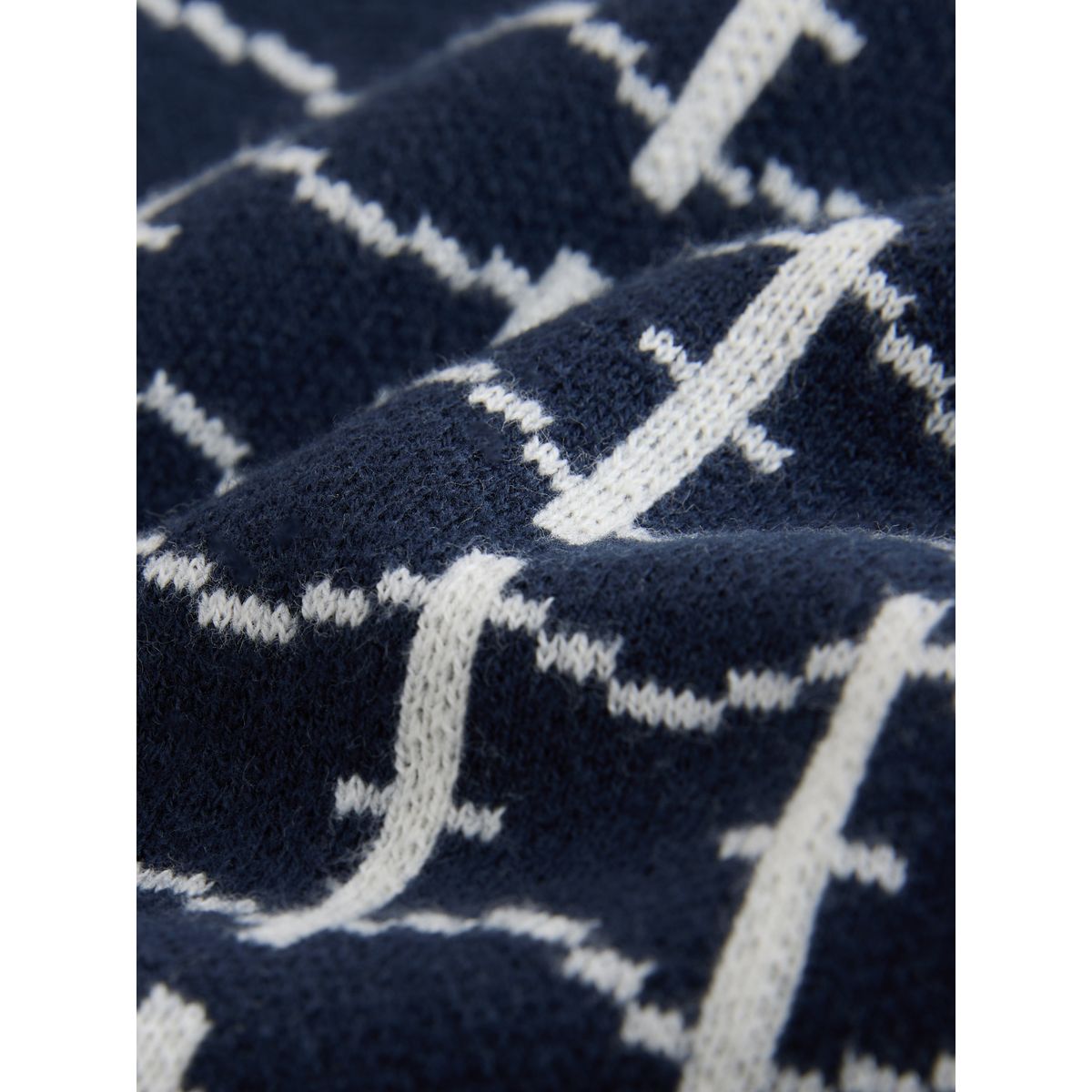 Polo en maille manches courtes et motif géo bleu marine, NEXT