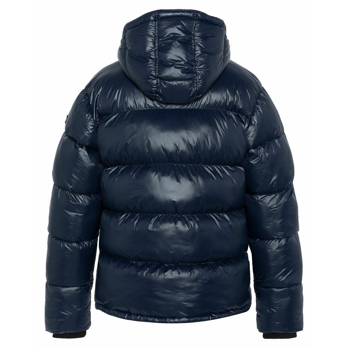Doudoune brillante à capuche Columbus bleu marine, SCHOTT