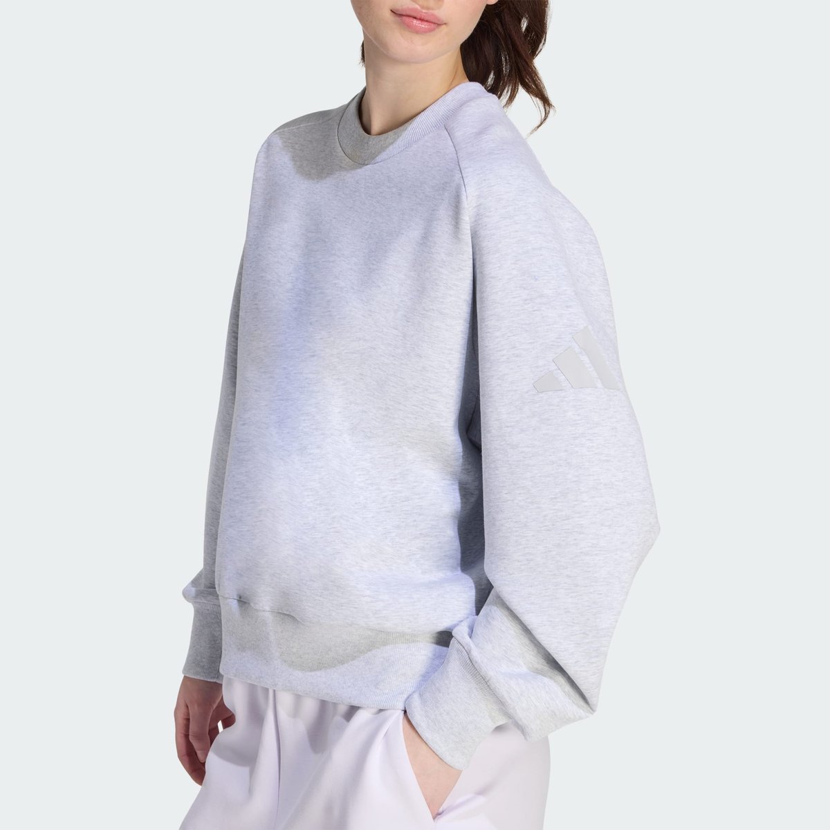 Sweat-Shirt Ample Soft Lux Sweat-Shirt Ample Soft Lux light grey heather, ADIDAS SPORTSWEAR