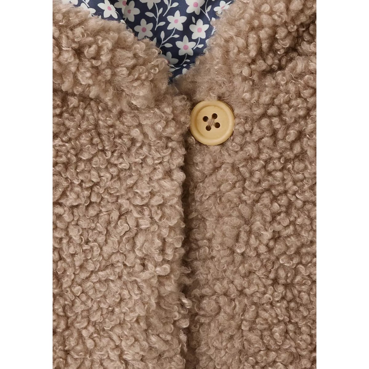 Gilet effet imitation mouton marron moyen, MANGO BABY