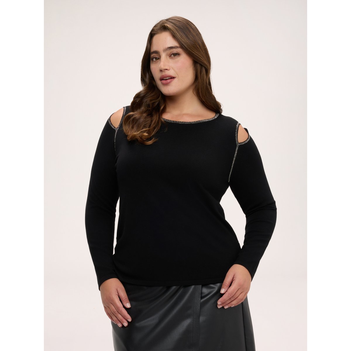 Pull avec détails cut out noir, FIORELLA RUBINO