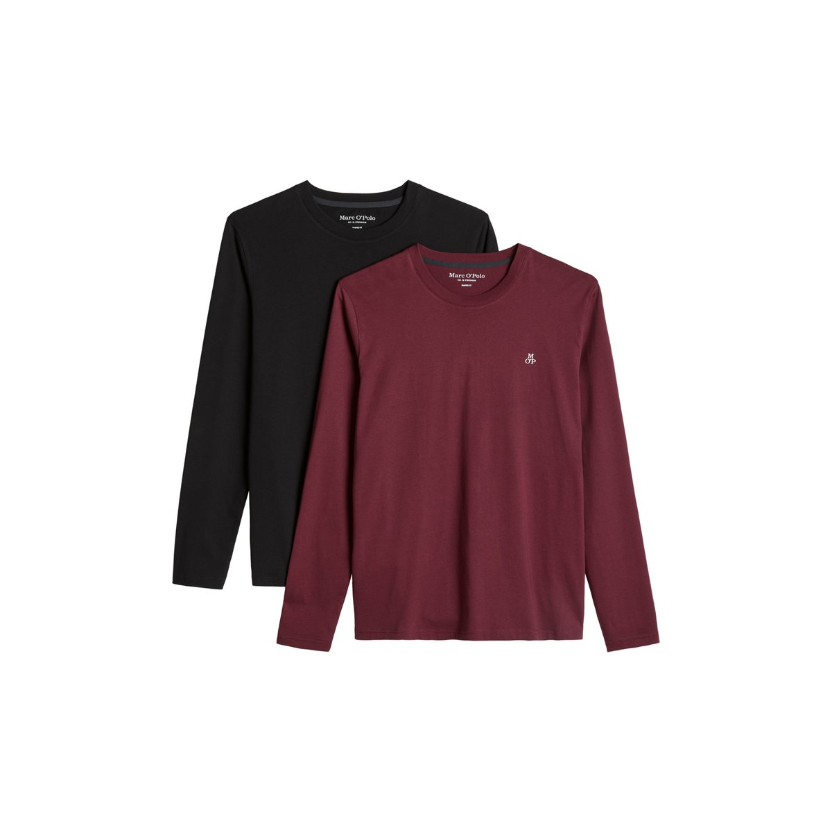 Double pack manches longues shaped en coton bio noir, MARC O'POLO