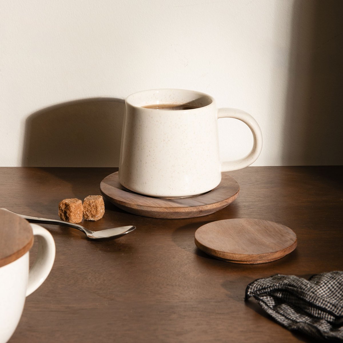 Mug avec sous tasses et couvercle Cassia 35 cl - CASSIA blanc, TABLE PASSION