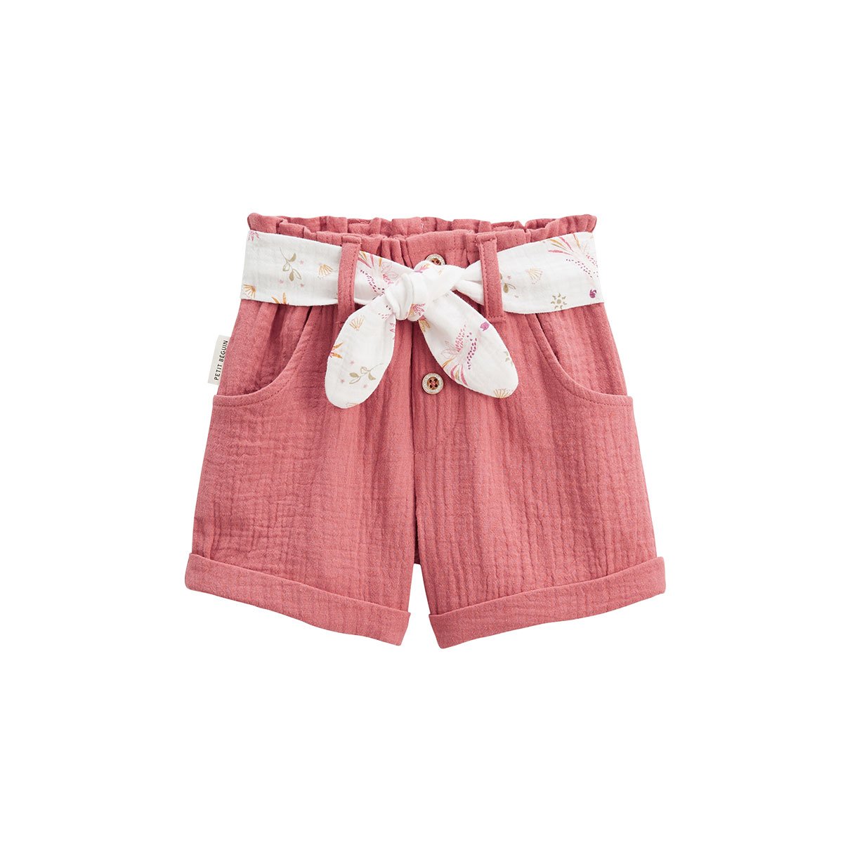 Short enfant en gaze de coton Fiesta rose, PETIT BEGUIN