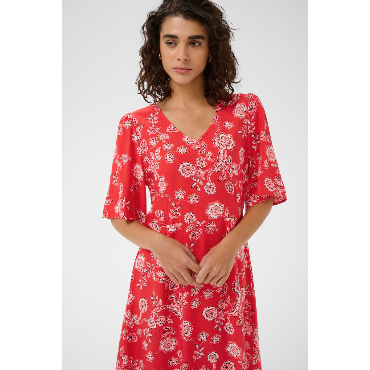 Robe rouge poppy red chalk flower, KAFFE