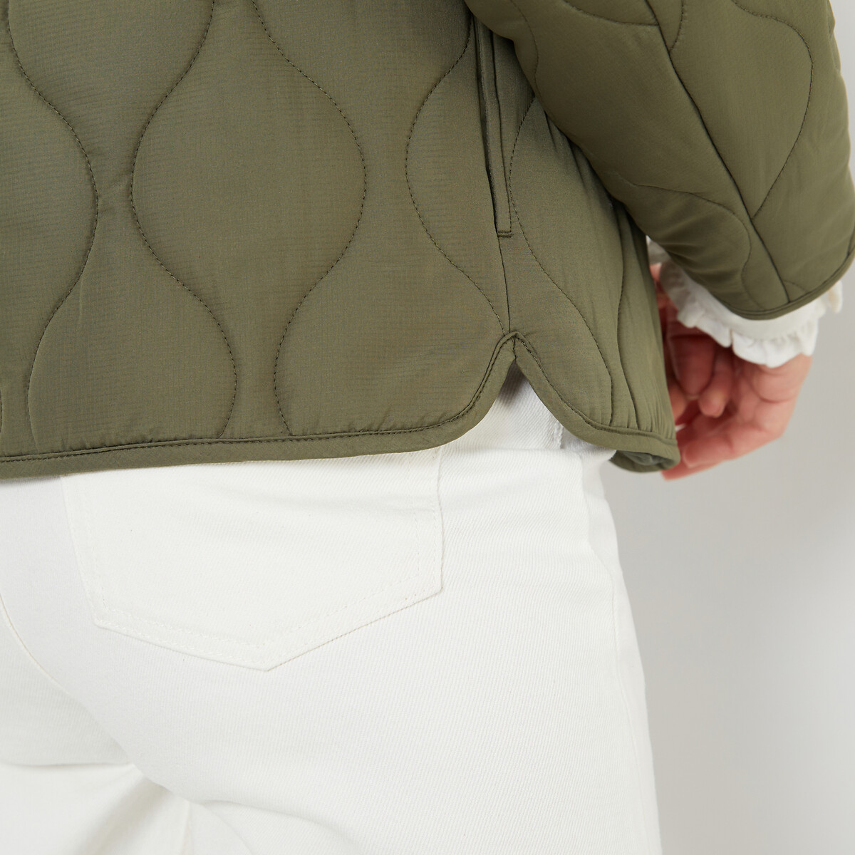 Doudoune light droite pressionnée vert kaki, LA REDOUTE COLLECTIONS
