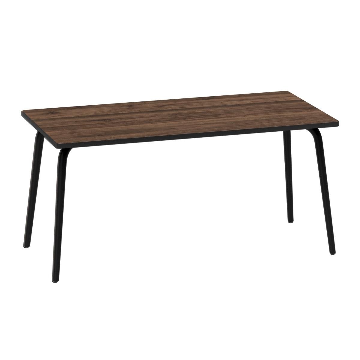 Table à manger rectangulaire style rétro VERA bois foncé, LES GAMBETTES