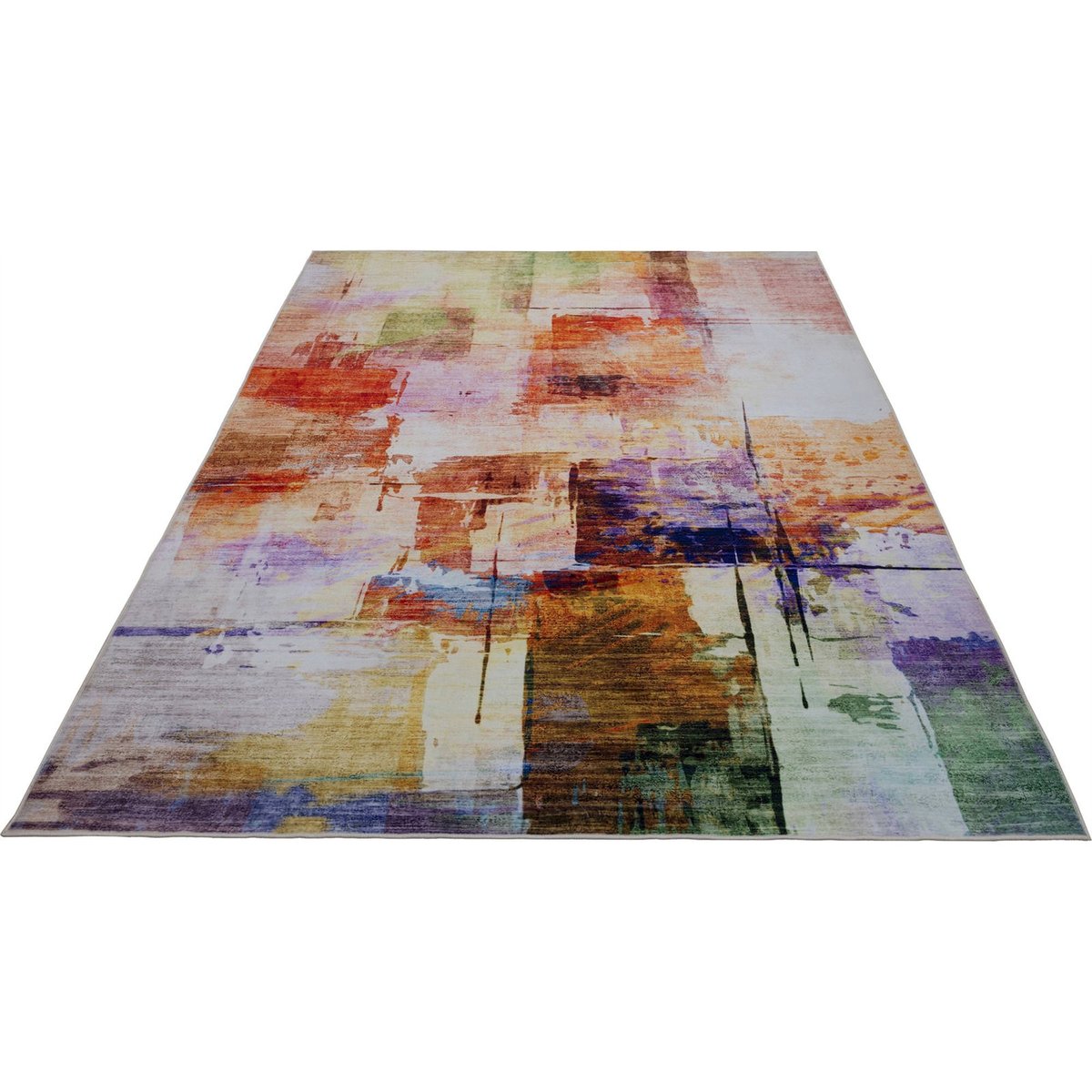 Tapis rectangulaire, Visionary multicolore peinture abstraite tons chauds et froids, ARTE ESPINA