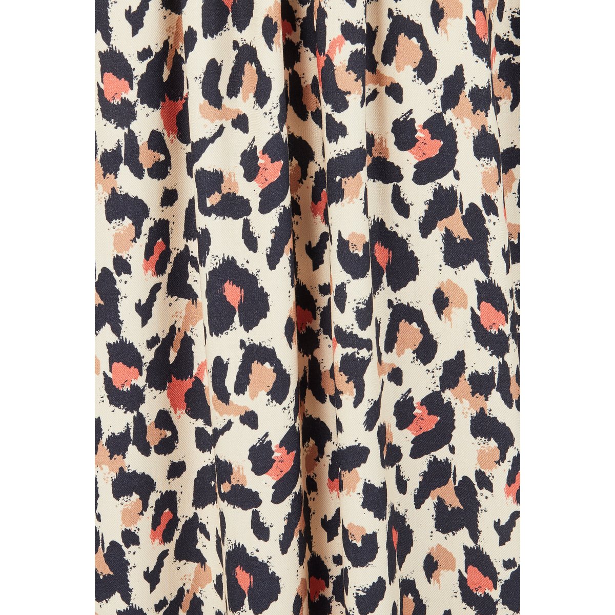Jupe à fronces en fibres viscose Lenzing(TM) marron beige animalier, DAMART