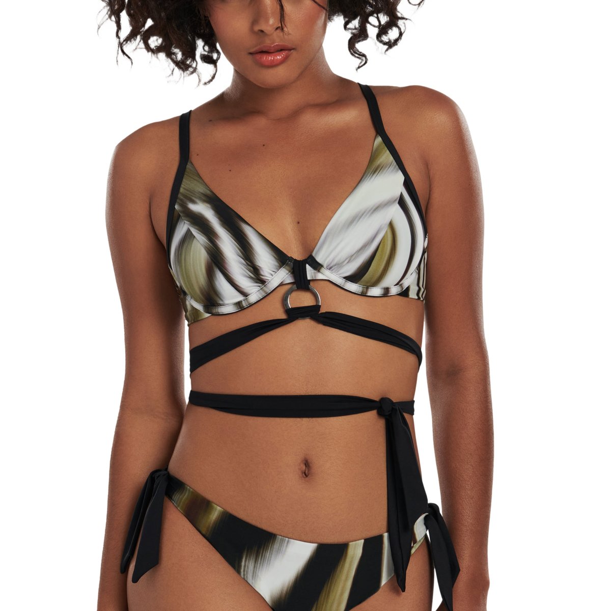 Haut maillot de bain armaturé multipositions Kefalonia noir, LISCA