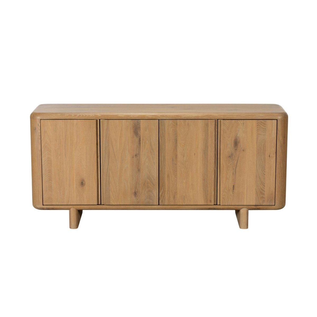Buffet en bois 4 portes bords arrondis ASTER bois naturel, PIER IMPORT