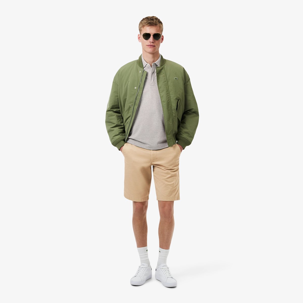 Polo Paris regular fit en Piqué stretch gris-cca, LACOSTE