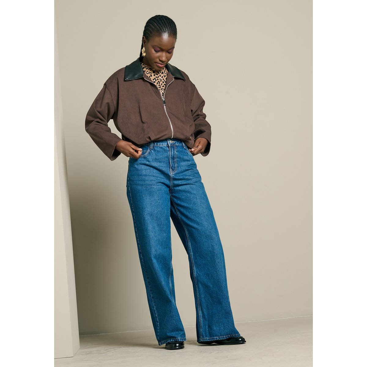 Bomber en velours côtelé brun fonce chocolate, LOLALIZA