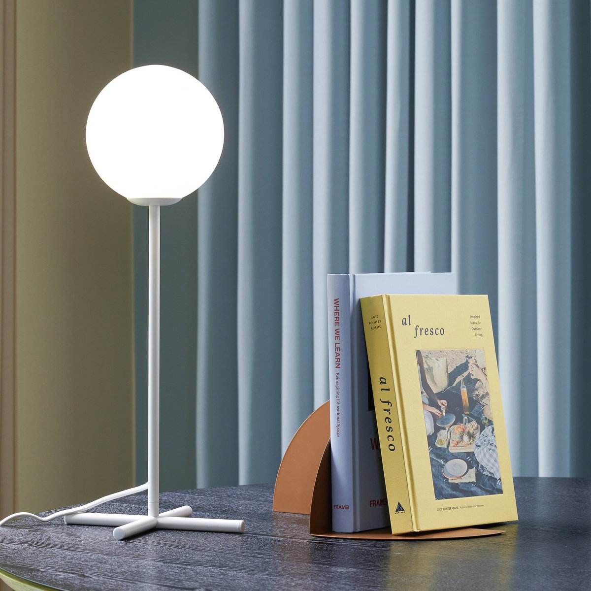 Lampe de table Verre CHAMP blanc, HUBSCH