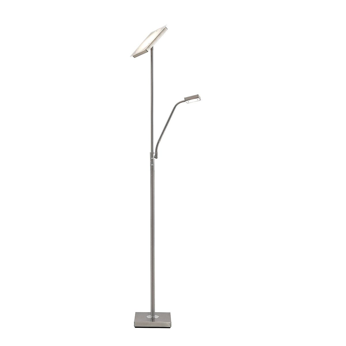 Lampadaire en métal moderneLED, Sumani nickel satiné, LINDBY