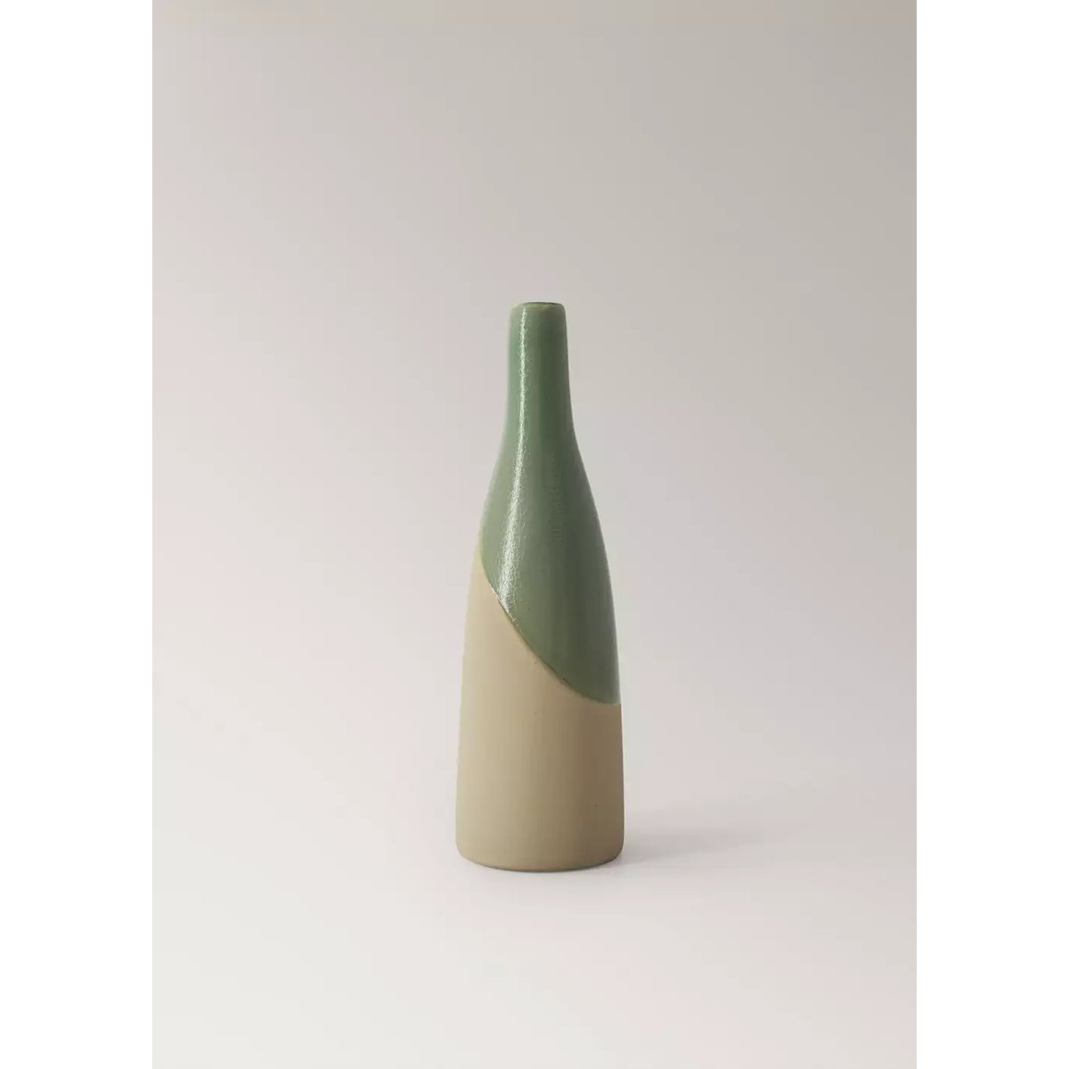 Vase 100 % grès bicolore turquoise, MANGO HOME