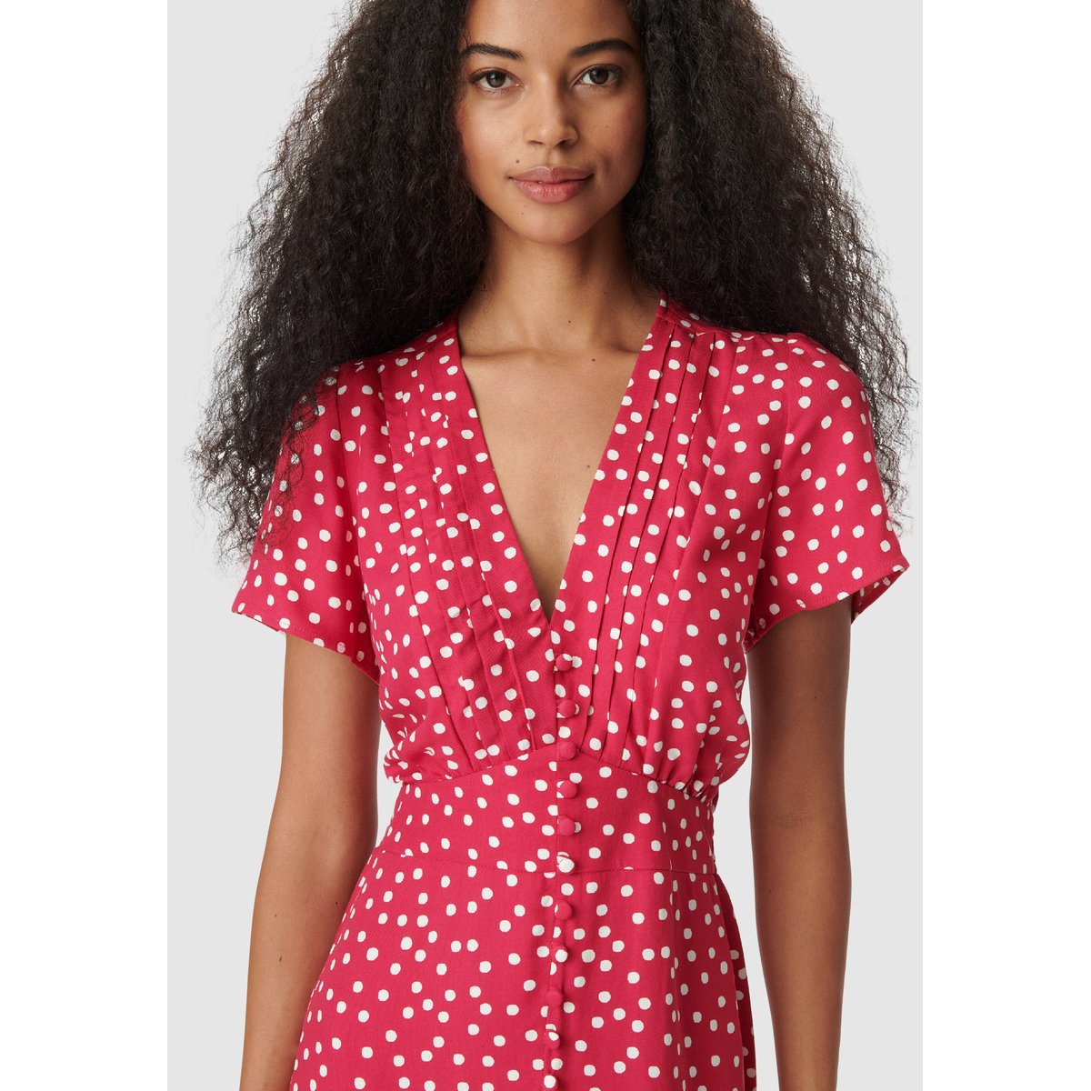 Robe courte imprimé pois rose fuschia, IKKS