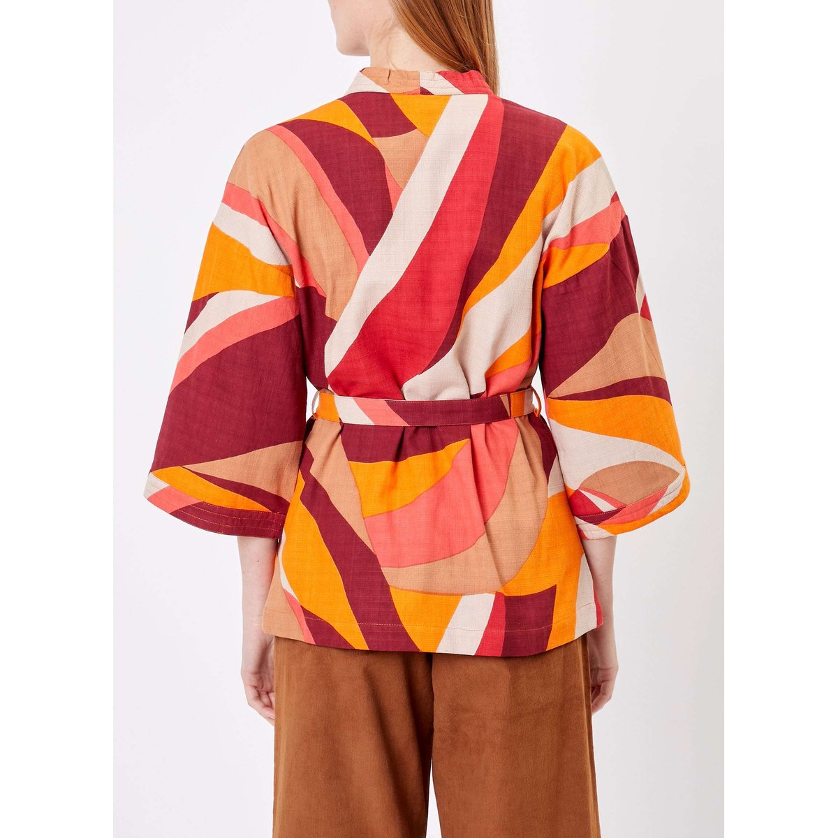 Kimono Court Imprimé KIMCO beige liège, LA FIANCÉE
