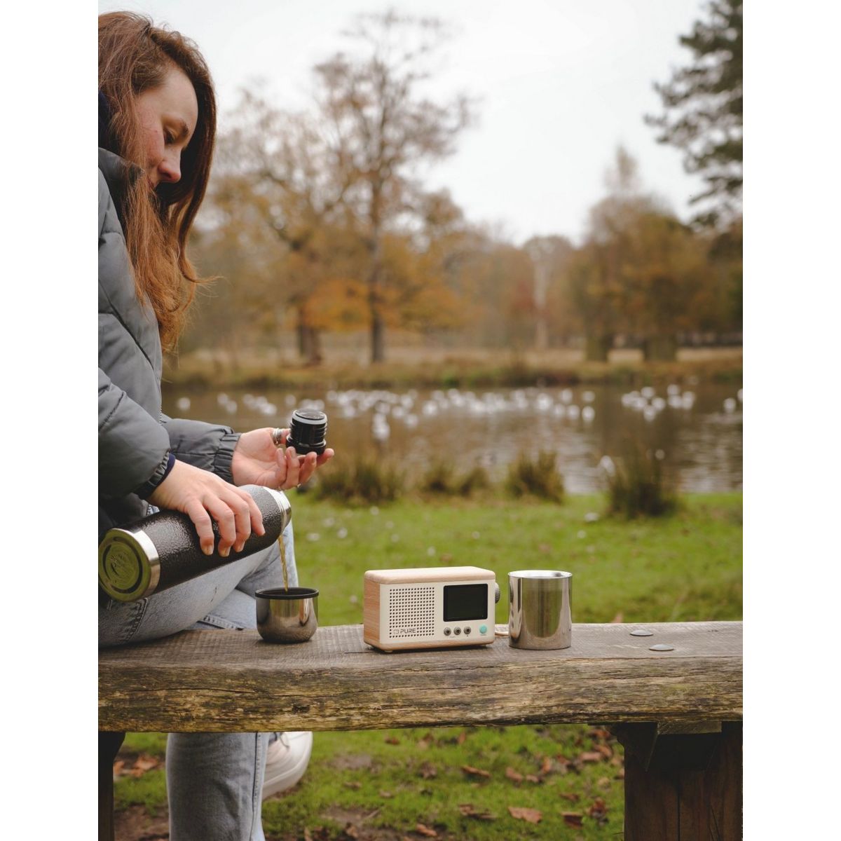Radio DAB Classic Mini Cotton White/Oak couleur unique, PURE