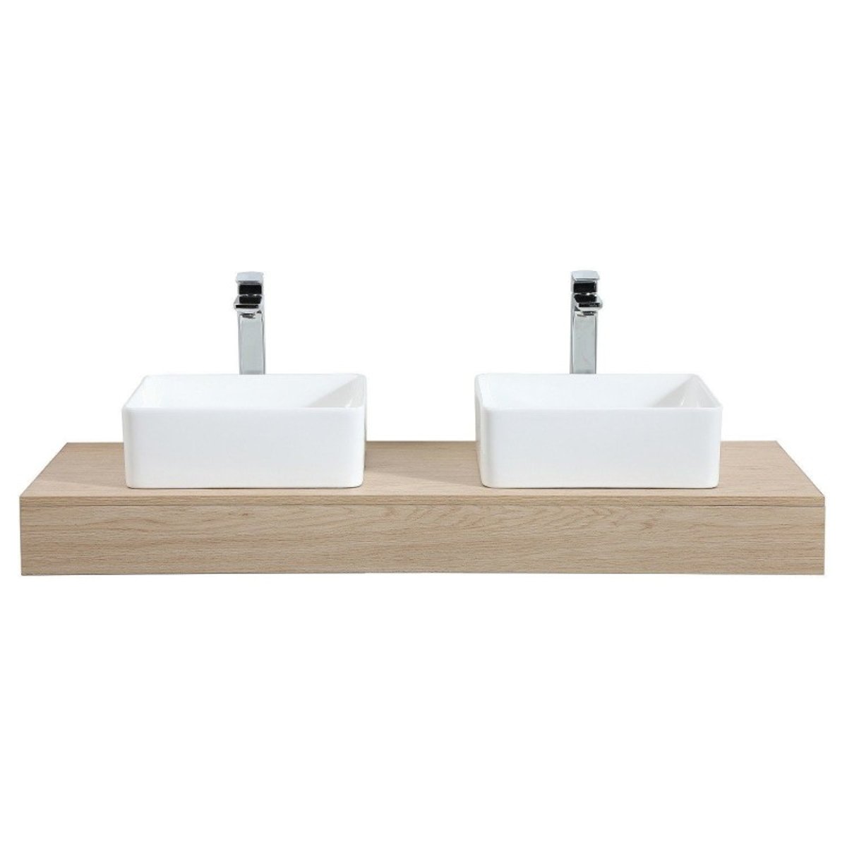 Plan de toilette épai double +équerres WILL décor chêne, MOB IN