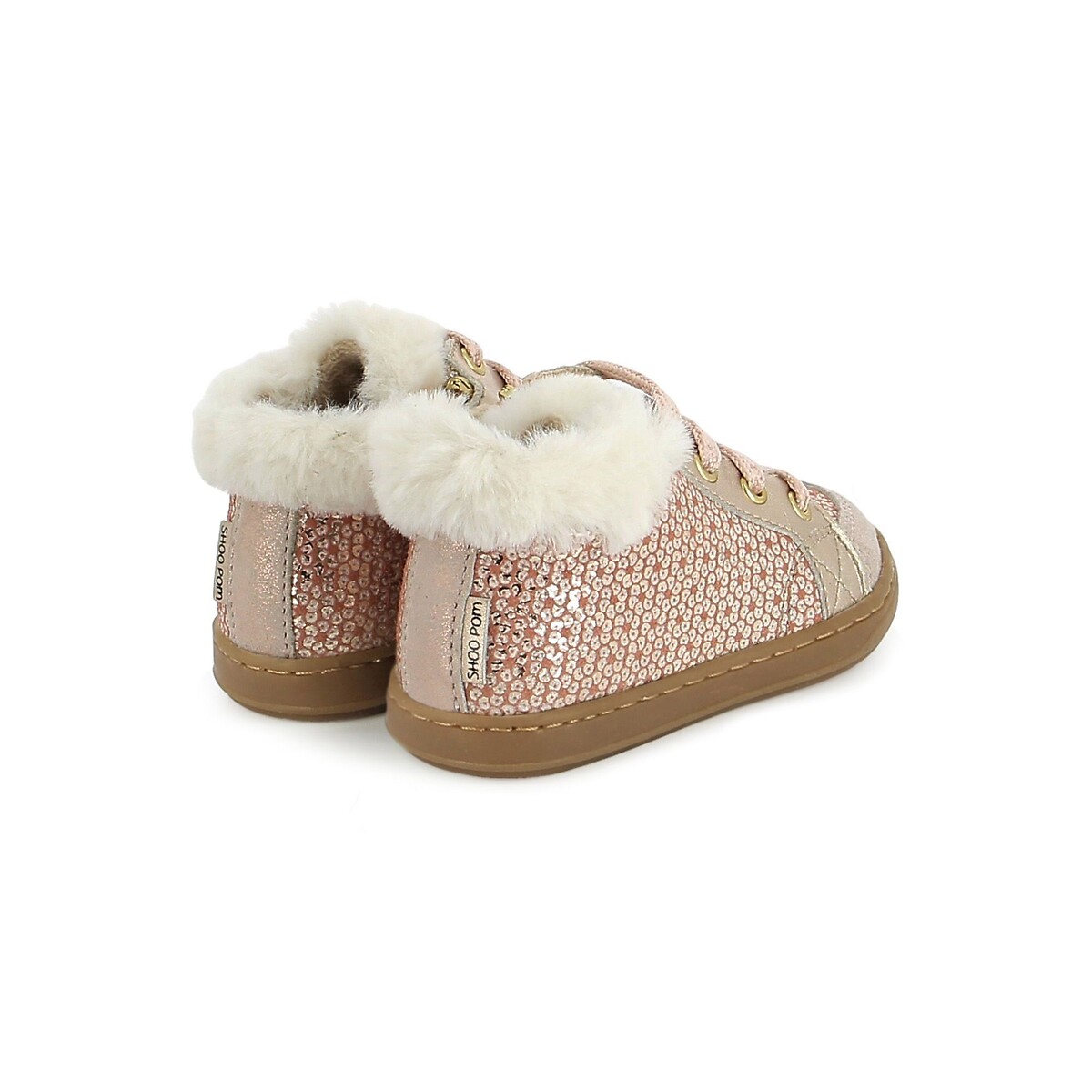 Baskets zippées et fourrées BOUBA BI ZIP rose, SHOO POM